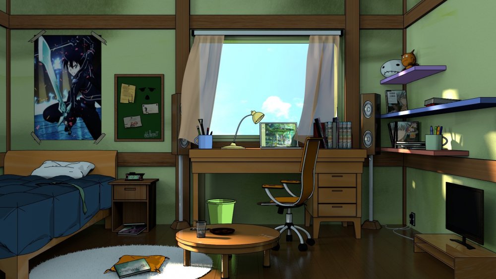 Интерьер комнаты в стиле аниме