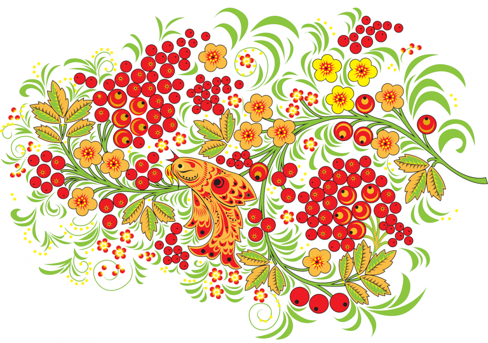 Петриковская роспись ягоды брусники