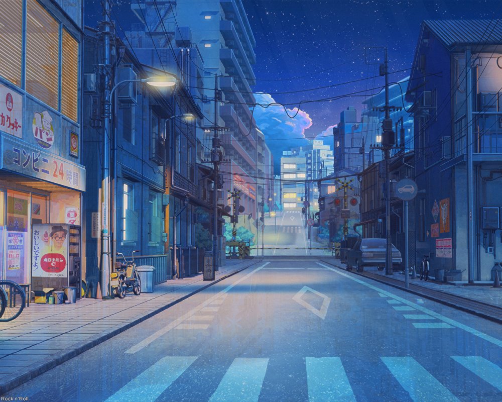 Аниме улица с сакурой