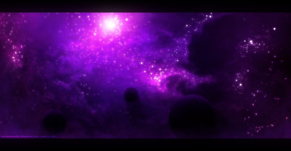 Темно фиолетовый космос