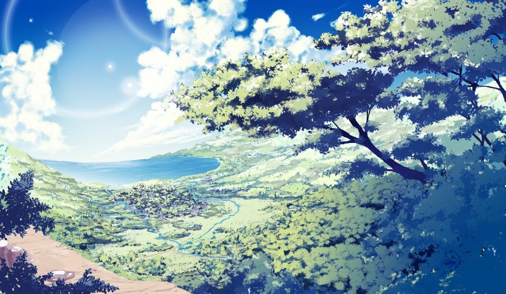 Красивые аниме пейзажи