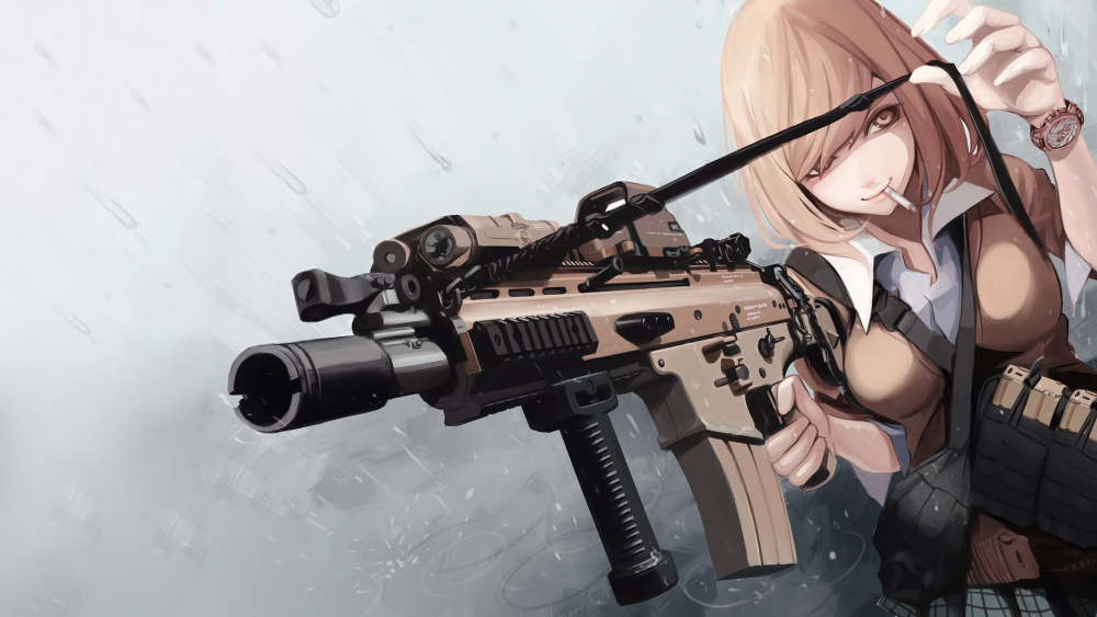 Аниме девочка с винтовкой