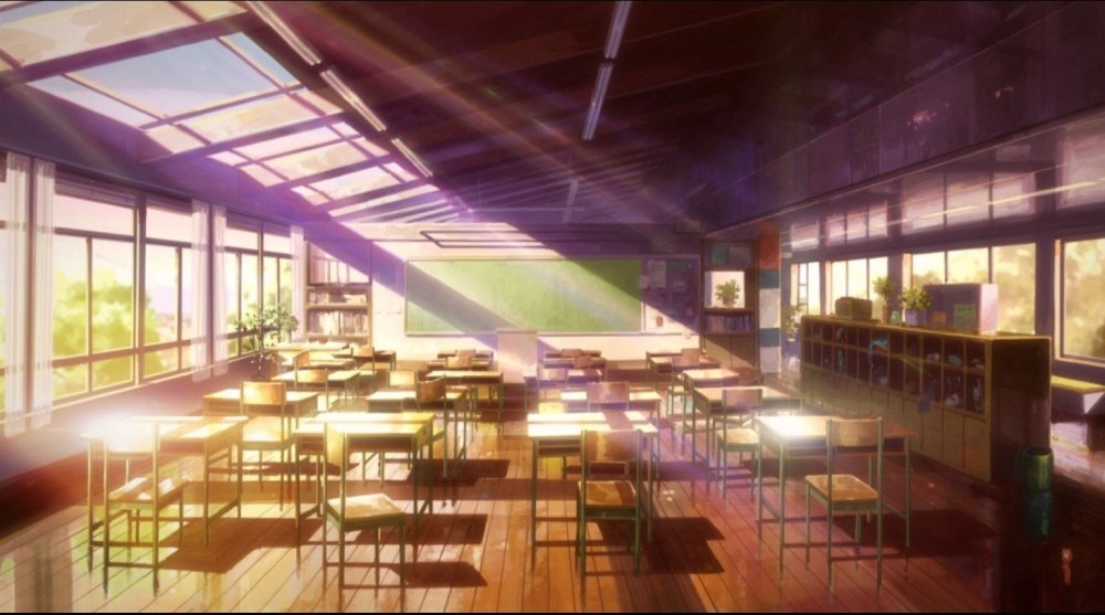 Школа аниме здание одноэтажное