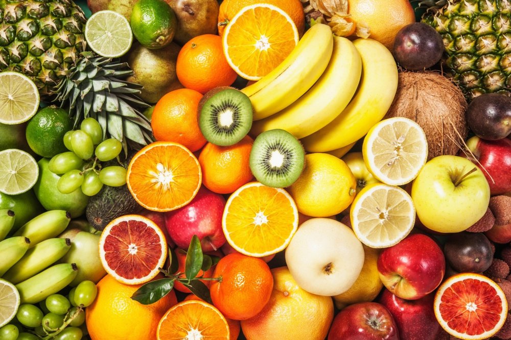 Сочные фрукты и овощи