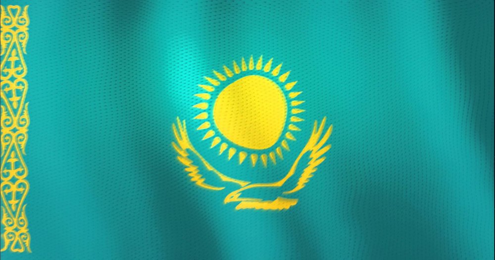 Флаг Казахстана 4к
