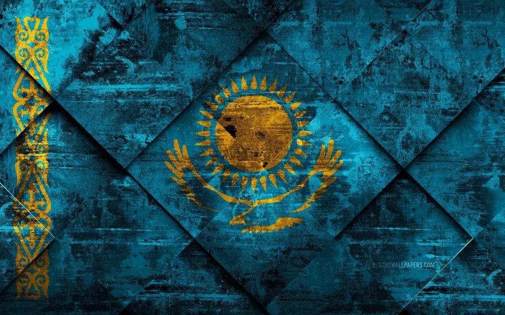 Флаг Казахстана 4k