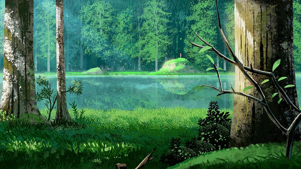 Сказочное озеро в лесу