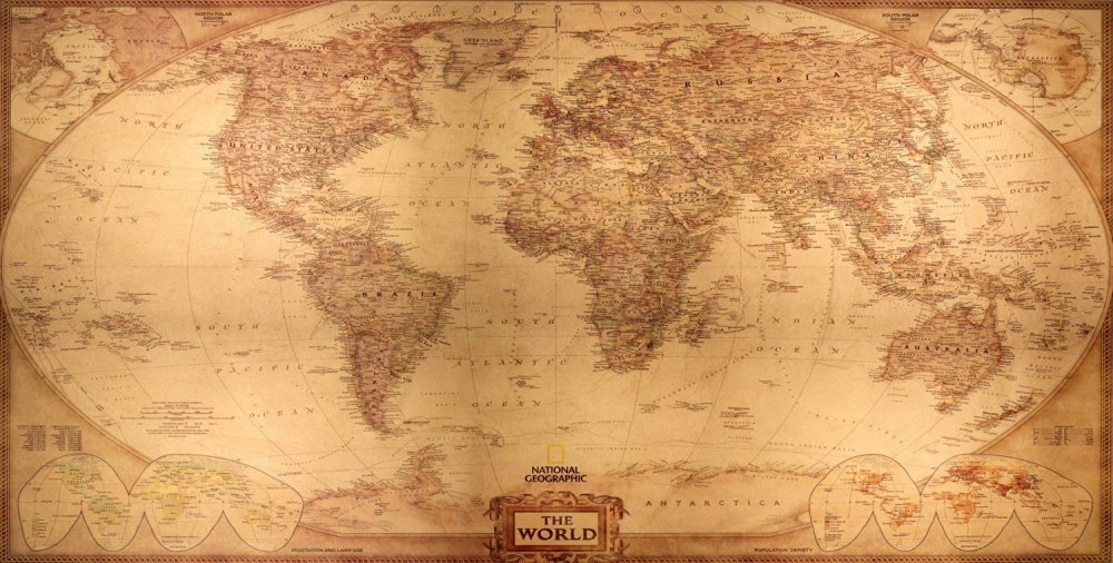 Карта под старину на стену