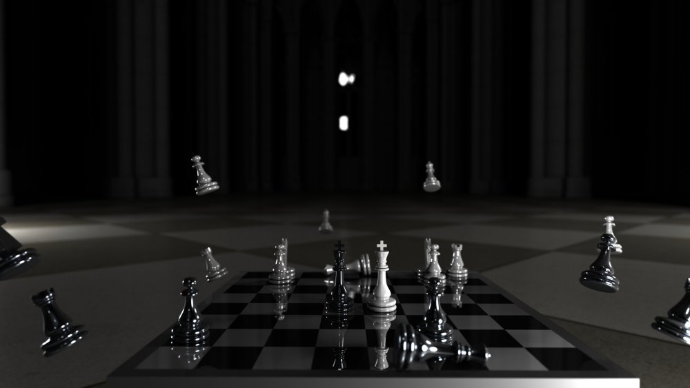 Шахматы на черном фоне