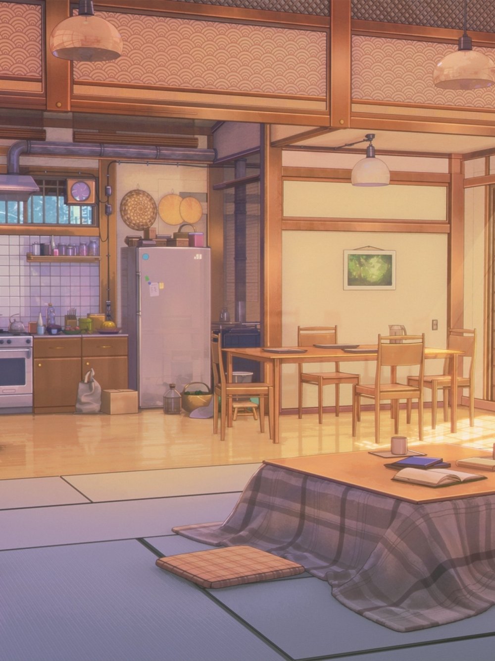 Комната со столом аниме