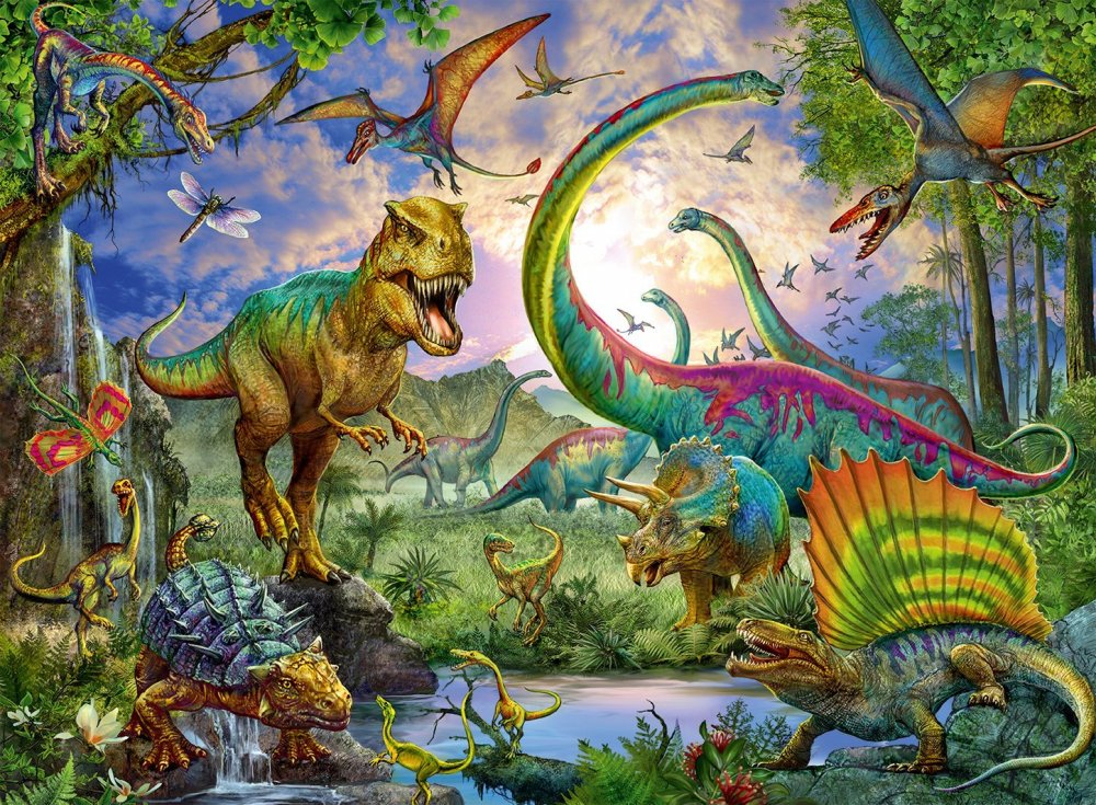 Пазл "мир динозавров", 200 дет.