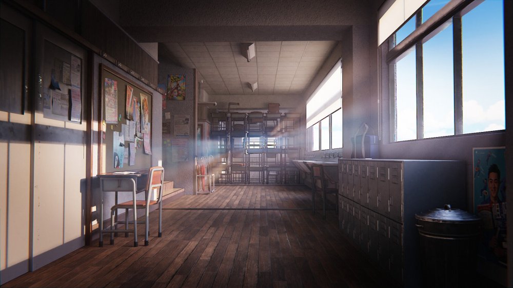 Школьный коридор аниме гача лайф