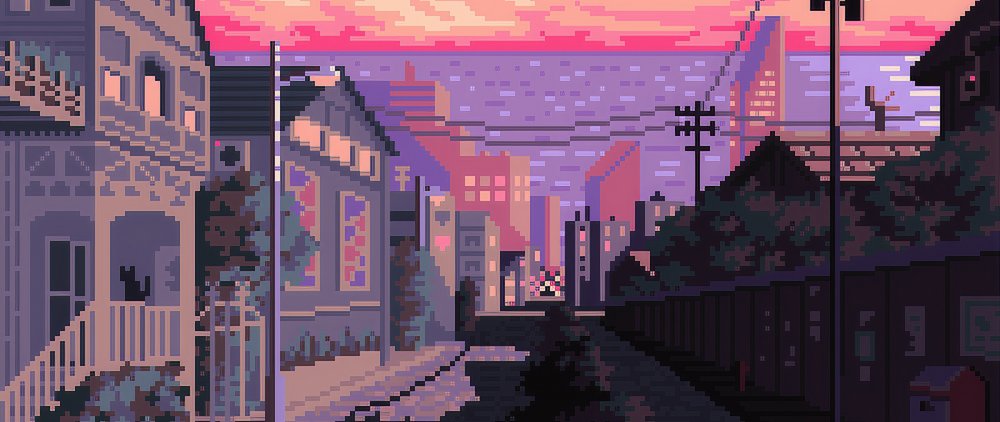 Красивый город в стиле Art Pixel