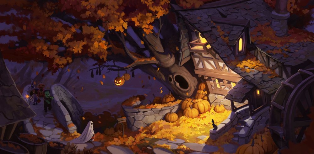 Хеллоуинский пейзаж арт