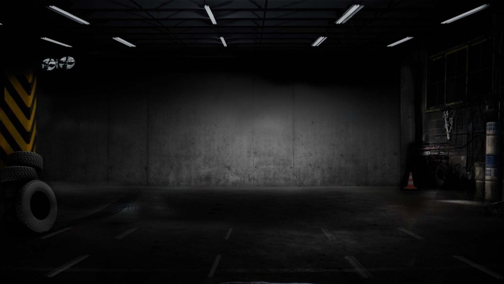 Пустой темный гараж