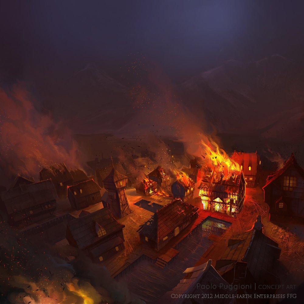 Средневековый город в огне