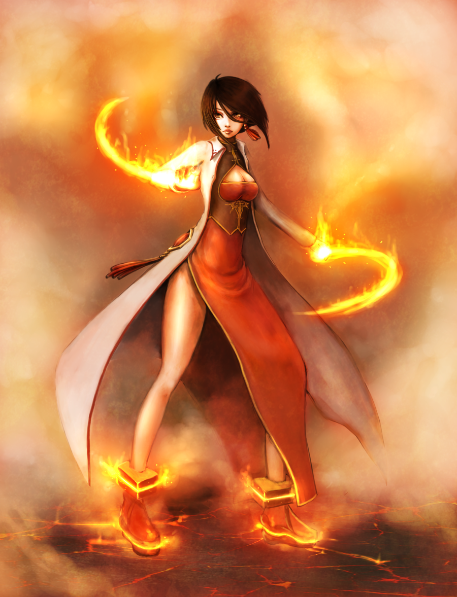 Огненное платье аниме