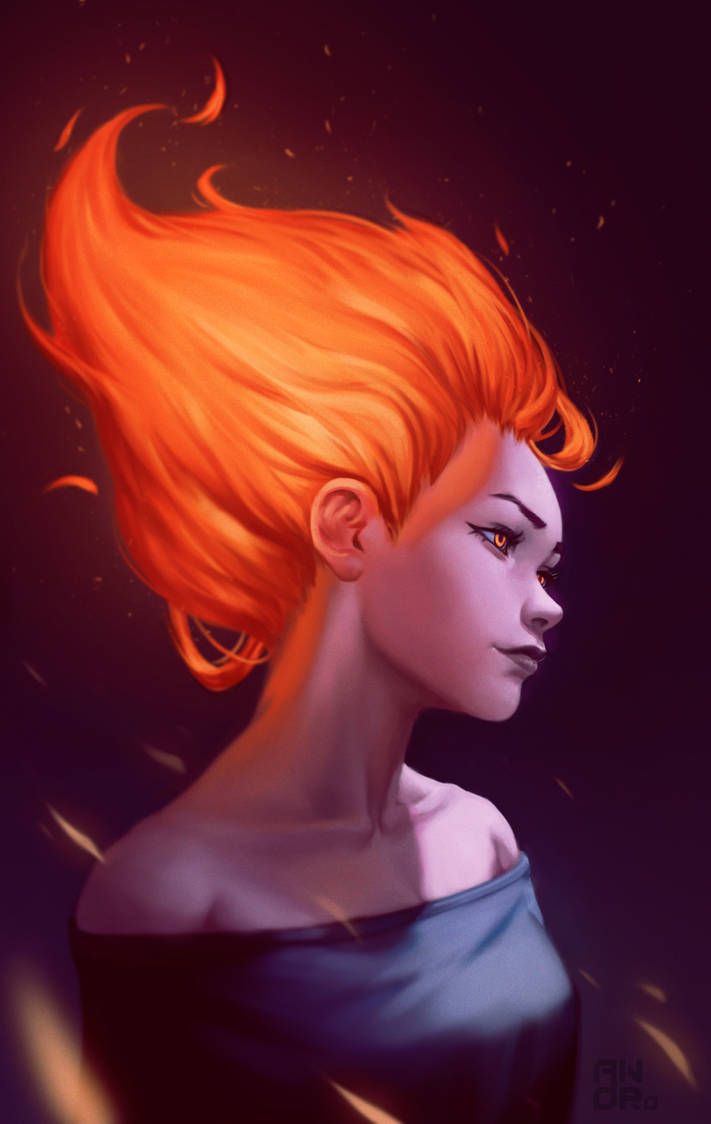 Девушка согненым волосами