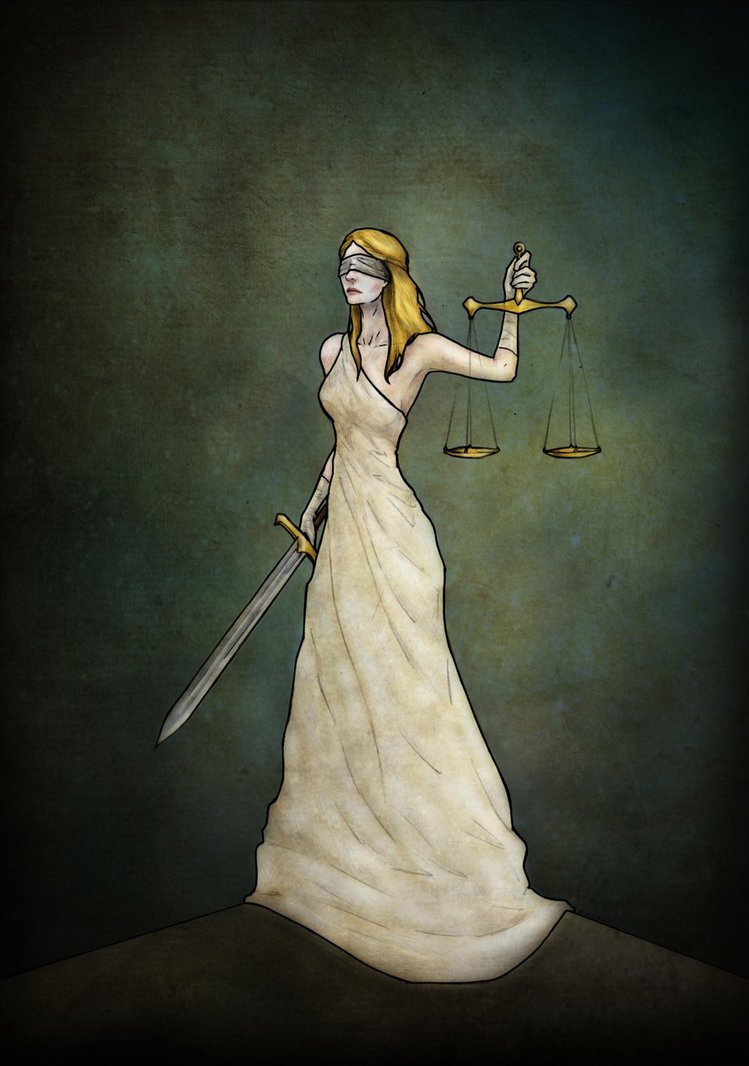 Богиня правосудия красками