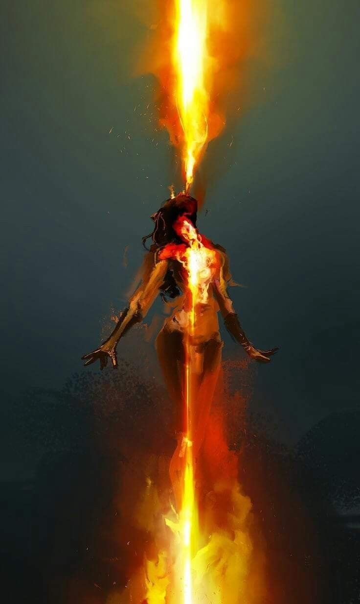 Девушка огонь арт