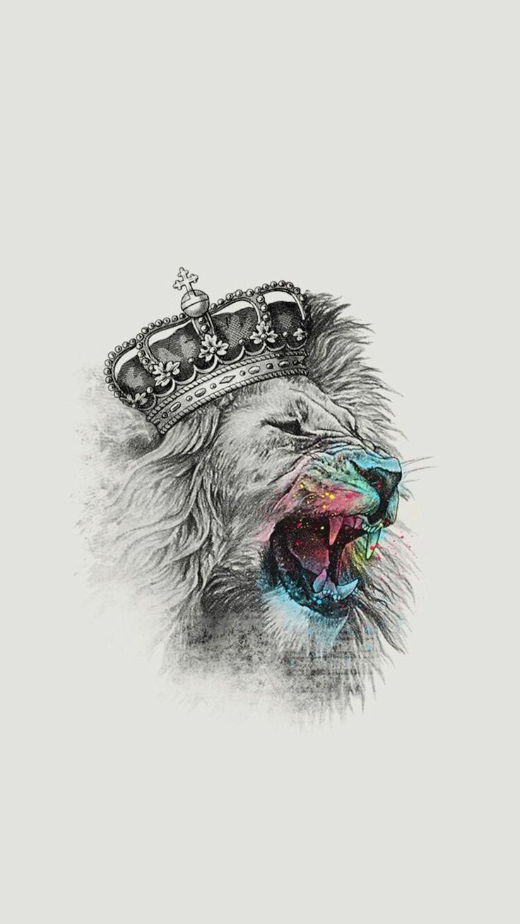 Лев с короной эскиз