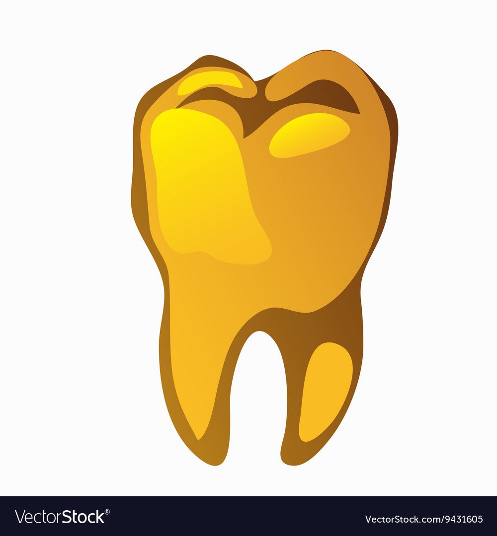 Золотой зуб на белом фоне