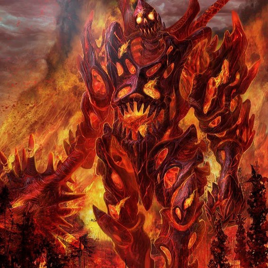 Демон Огненный Элементаль арт