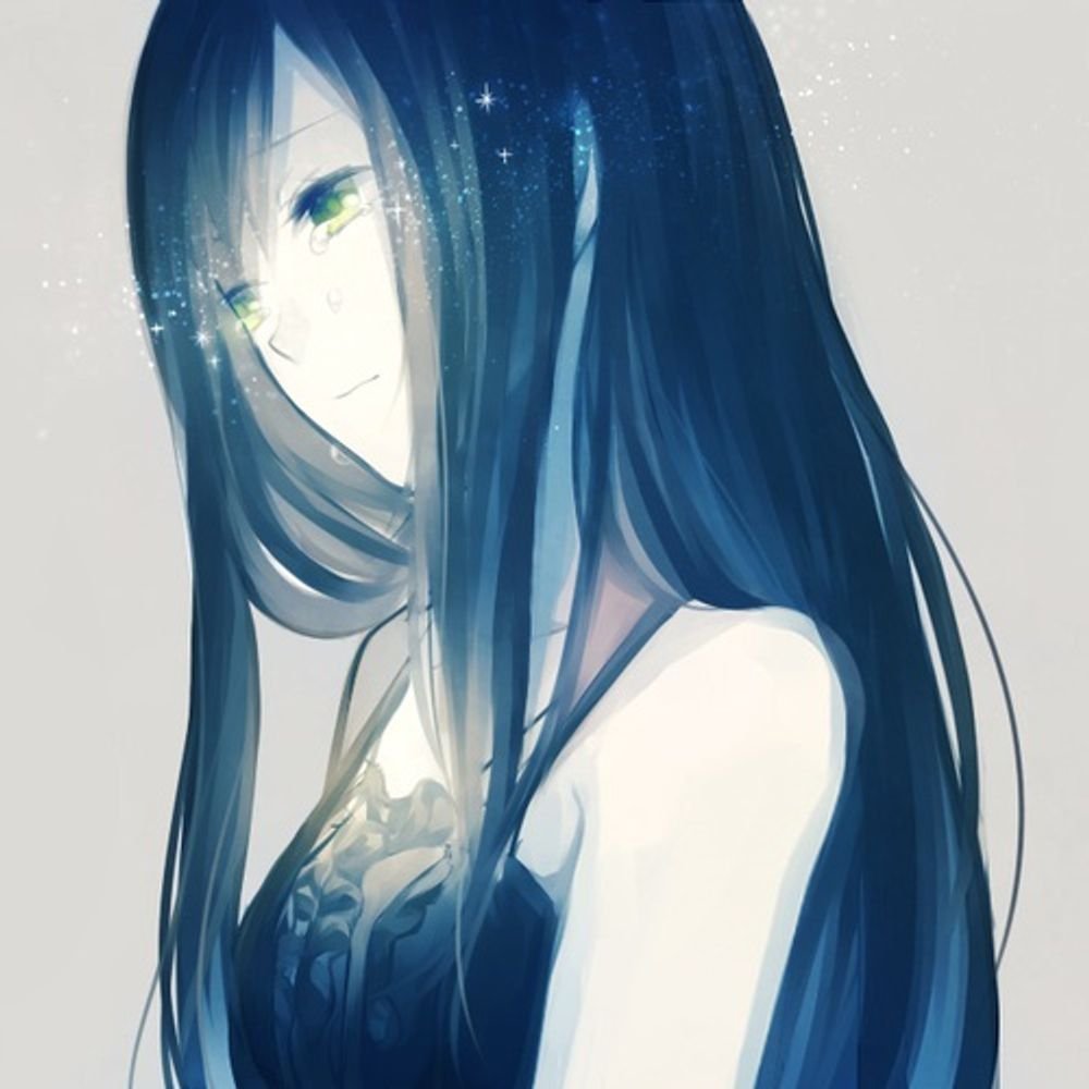 Аниме с длинными синими волосами
