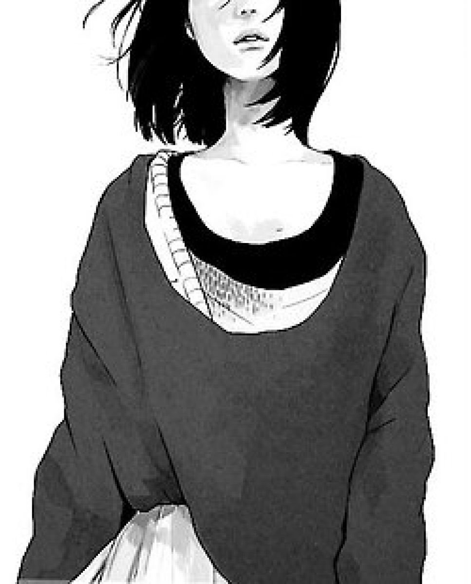 Девушка с короткими черными волосами арт