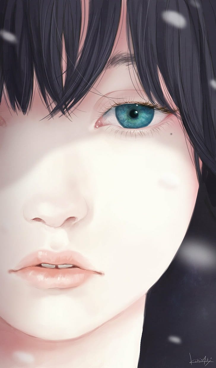 Девушка с залепленными глазами арт