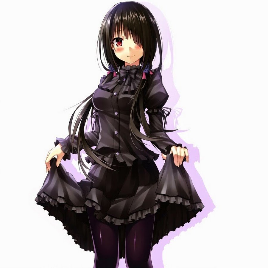 Токисаки Куруми в чёрном платье