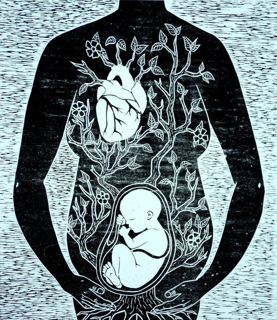 Беременная девушка арт