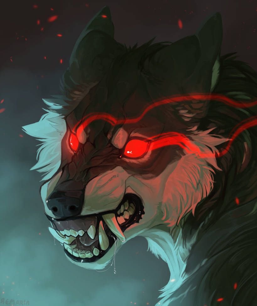 Волк с красными глазами