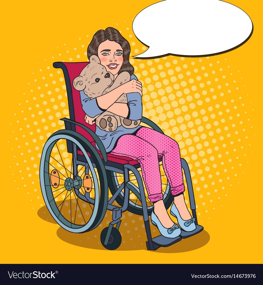 Девушка в инвалидном кресле арт