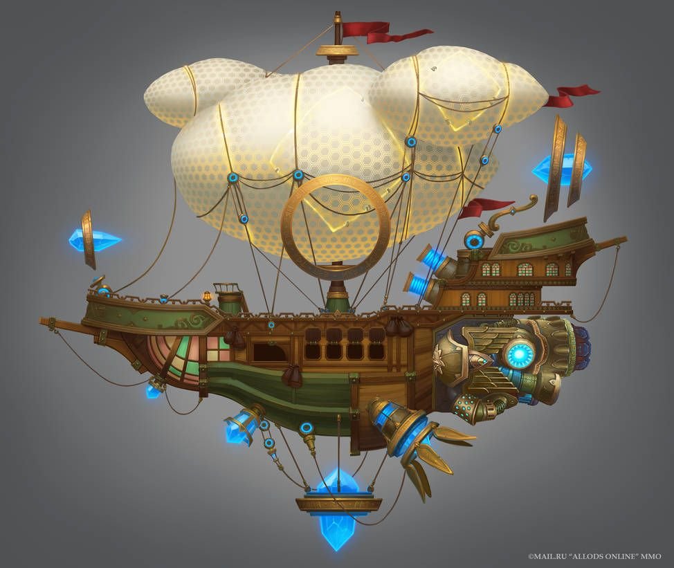 Воздушный корабль дирижабль фэнтези