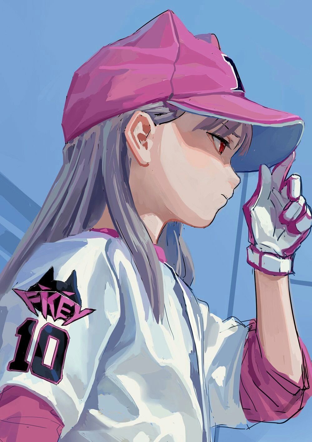 Аниме девушка в бейсболке