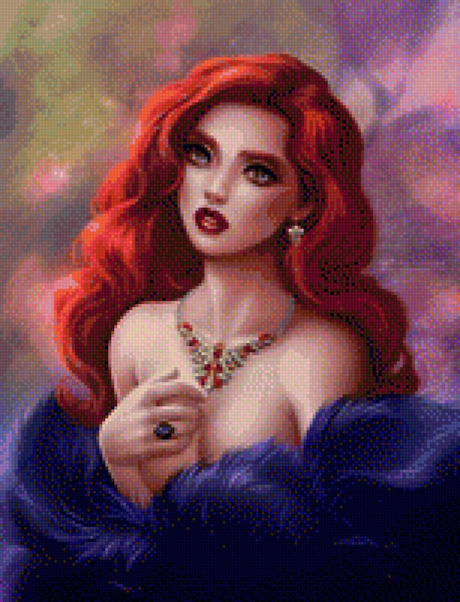 Девушка с рыжими волосами фэнтези