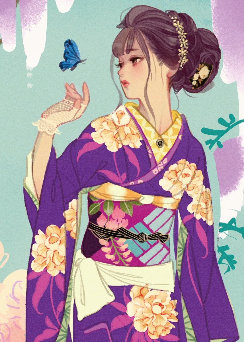 Японское кимоно гейши аниме