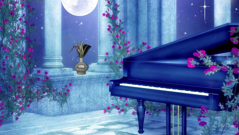 Пианино в цветах