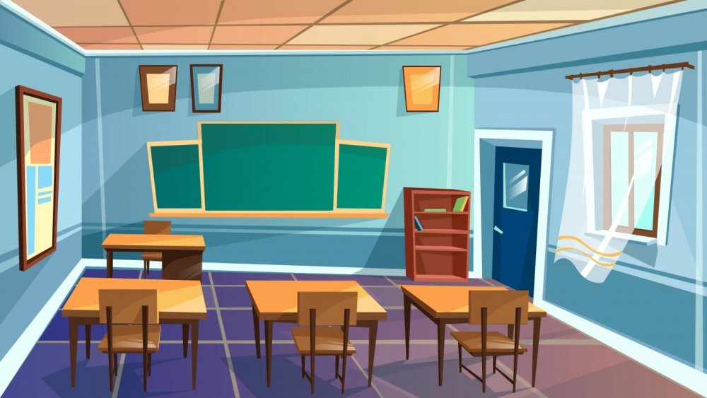 Нарисованный класс в школе пустой