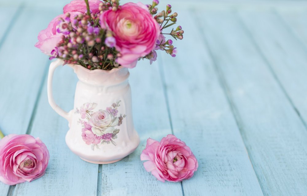 Фотофон ваза с цветами