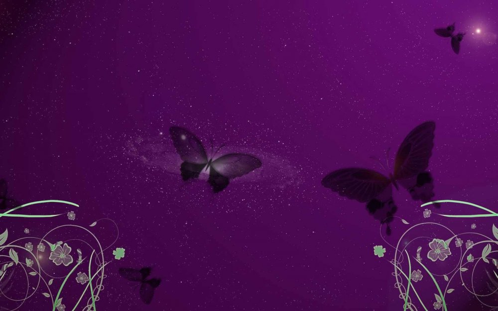 Бабочки на лиловом фоне