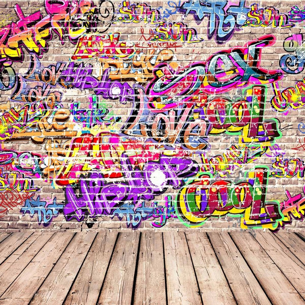 Фотообои граффити на кирпичной стене
