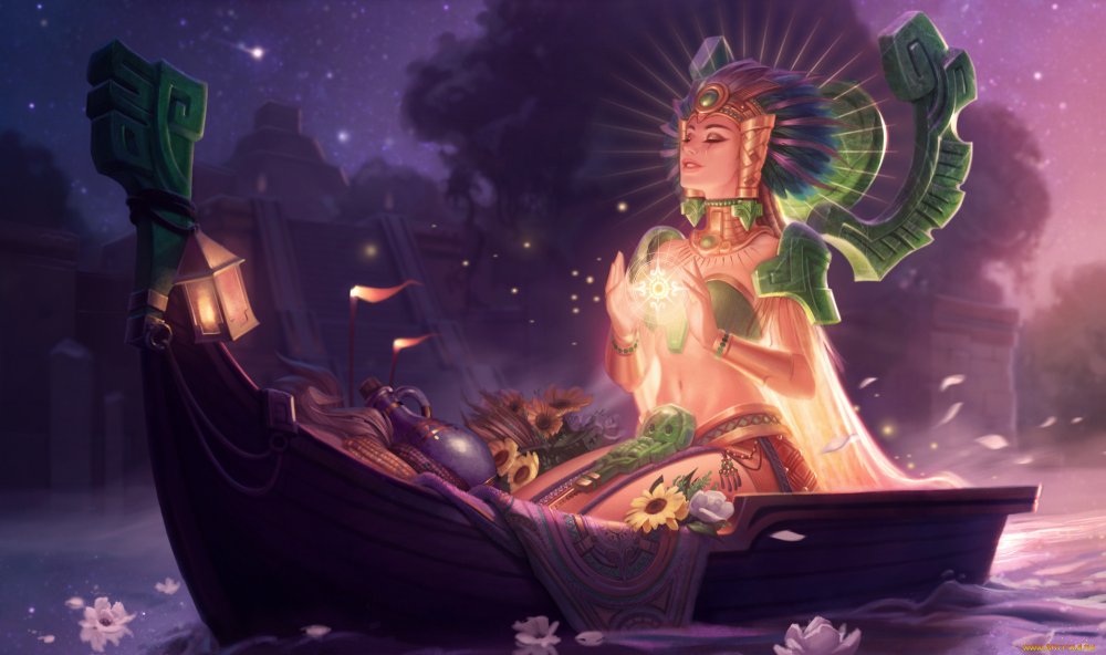Лига легенд карма богиня солнца арт