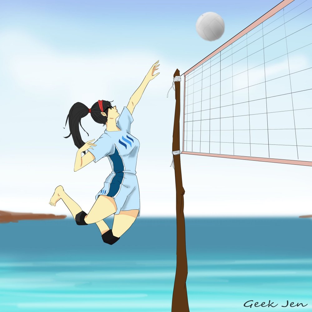 Волейболист в прыжке арт