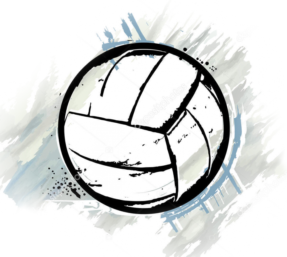 Волейбольный мяч акварель