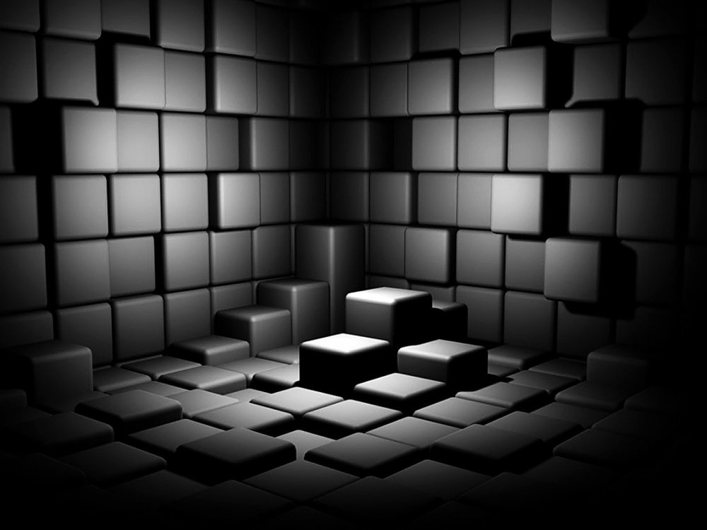 Куб на черном фоне