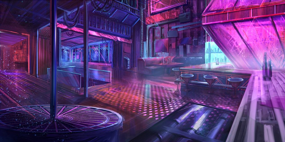 Неоновый бар Cyberpunk