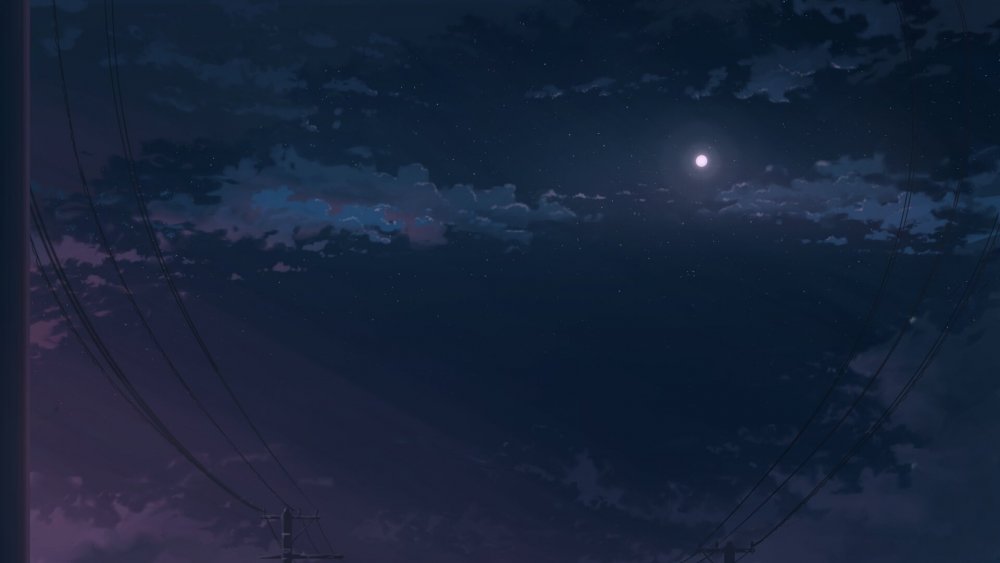 Ночное небо аниме темное