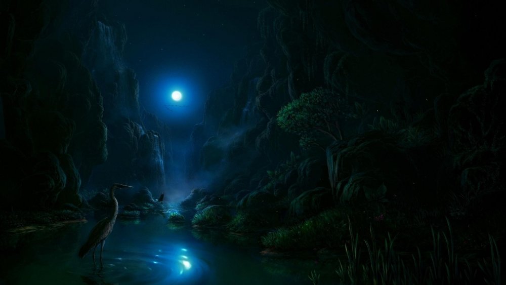 Ночь река лес магия